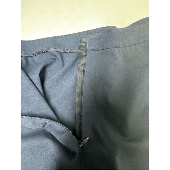 Lafayette 148 Sz 12 Straight Leg Dress Pants Navy Blue Side Zip Wool Blend *Note - Picture 13 of 16